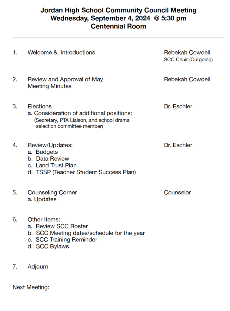 SCC Agenda September 4, 2024